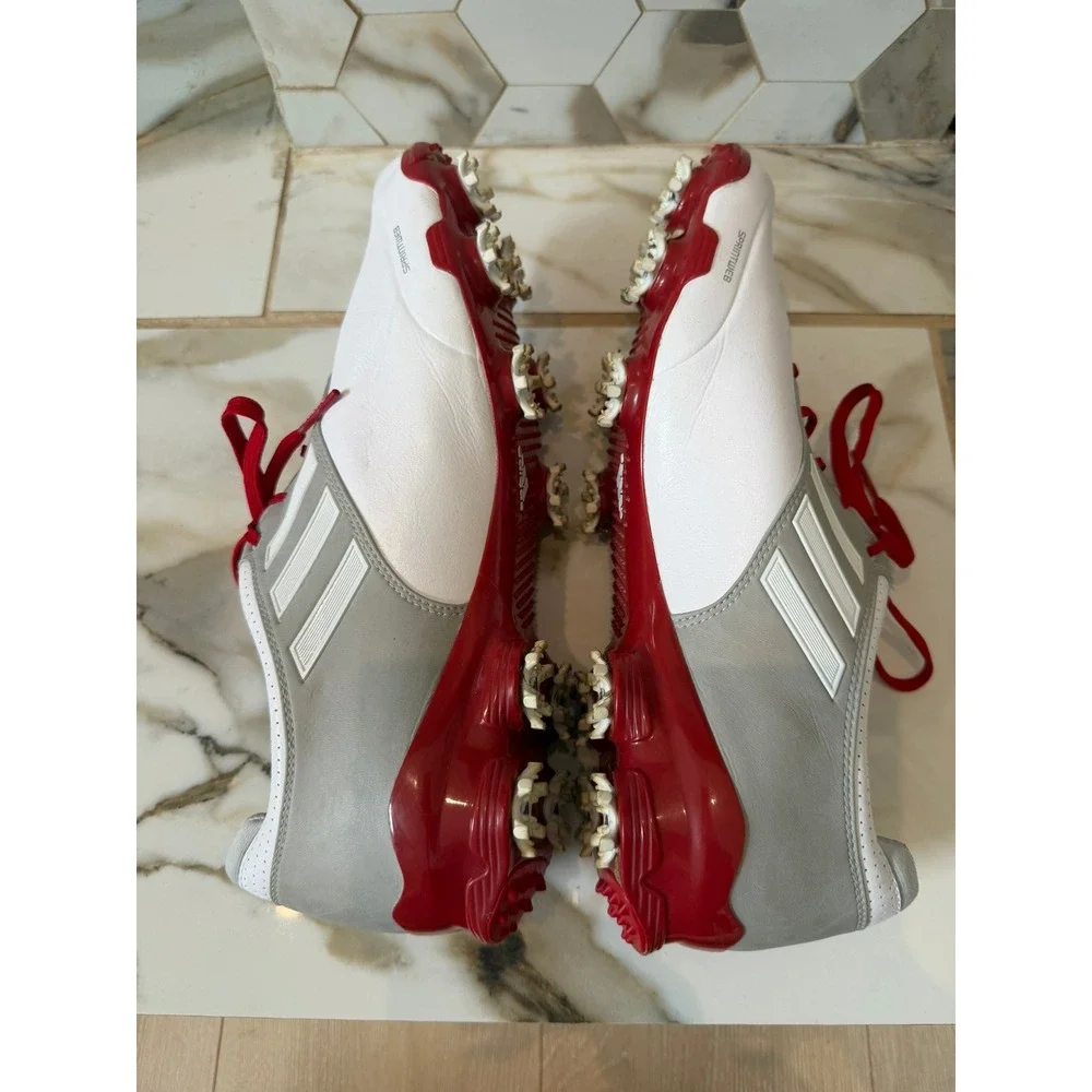 Adidas Adizero Golf Shoes Mens 10.5 White Grey Red Sprintweb Spike Q44505